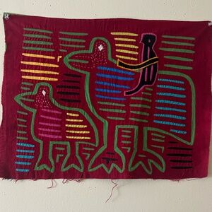 Vintage 70s Mola art textile from the Guna (Kuna) indigenous people of Panama
